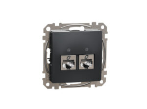 Schneider SDD114462S - ÚJ SEDNA 2xRJ45 Cat6 STP aljzat, antracit