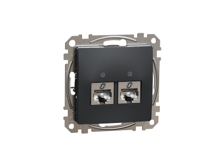 Schneider SDD114462S - ÚJ SEDNA 2xRJ45 Cat6 STP aljzat, antracit