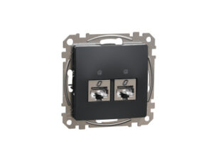Schneider SDD114467S - ÚJ SEDNA 2xRJ45 Cat6A STP aljzat, antracit