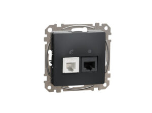 Schneider SDD114468 - ÚJ SEDNA RJ11/RJ45 Cat6 UTP kombinált aljzat, antracit