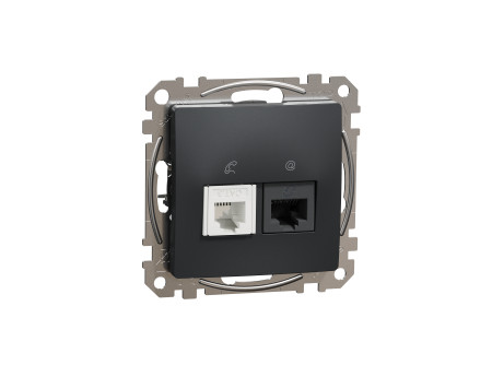 Schneider SDD114468 - ÚJ SEDNA RJ11/RJ45 Cat6 UTP kombinált aljzat, antracit