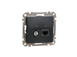 Schneider SDD114469T - ÚJ SEDNA TV/RJ45 Cat6 UTP kombinált aljzat, antracit