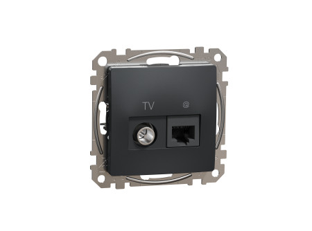 Schneider SDD114469T - ÚJ SEDNA TV/RJ45 Cat6 UTP kombinált aljzat, antracit