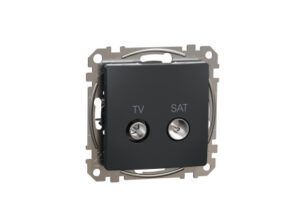 Schneider SDD114474S - ÚJ SEDNA TV/SAT aljzat, átmenő, 7 dB, antracit