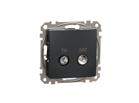 Schneider SDD114474S - ÚJ SEDNA TV/SAT aljzat, átmenő, 7 dB, antracit