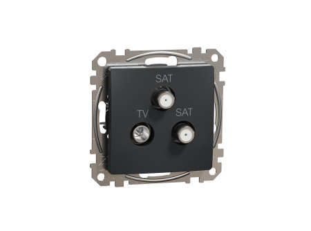 Schneider SDD114481S - ÚJ SEDNA TV/SAT/SAT aljzat, végzáró, 4 dB, antracit