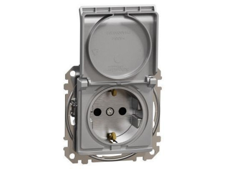 Schneider SDD170023 - ÚJ SEDNA 2P+F csatlakozóaljzat biztonsági zsaluval, csapófedeles, csavaros