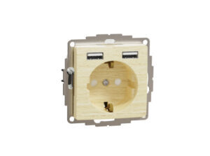 Schneider SDD180052 - ÚJ SEDNA 2P+F csatlakozóaljzat, BZS, kettős USB töltővel, rugós, 16A/2.4A,