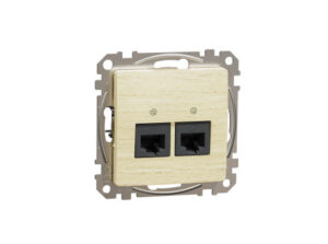 Schneider SDD180452 - ÚJ SEDNA 2xRJ45 Cat5e UTP aljzat, nyír