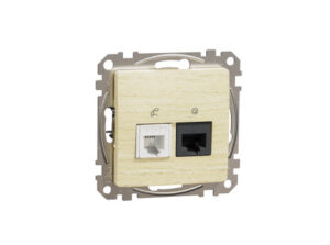 Schneider SDD180468 - ÚJ SEDNA RJ11/RJ45 Cat6 UTP kombinált aljzat, nyír