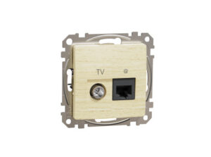 Schneider SDD180469T - ÚJ SEDNA TV/RJ45 Cat6 UTP kombinált aljzat, nyír