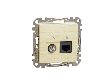 Schneider SDD180469T - ÚJ SEDNA TV/RJ45 Cat6 UTP kombinált aljzat, nyír