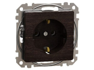 Schneider SDD181025 - ÚJ SEDNA 2P+F csatlakozóaljzat, csavaros bekötés, 16A, wenge