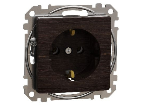 Schneider SDD181025 - ÚJ SEDNA 2P+F csatlakozóaljzat, csavaros bekötés, 16A, wenge