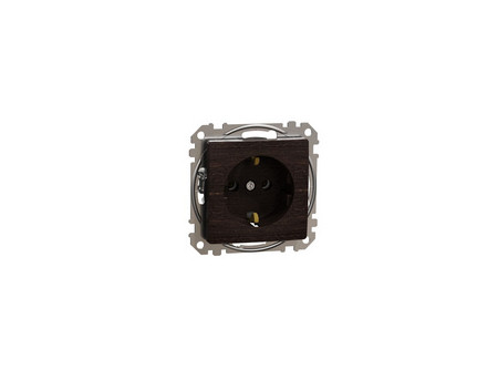Schneider SDD181026 - ÚJ SEDNA 2P+F csatlakozóaljzat, rugós bekötés, 16A, wenge