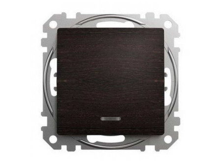 Schneider SDD181106L - ÚJ SEDNA Váltókapcsoló, kék jelzőfénnyel, 10AX, wenge