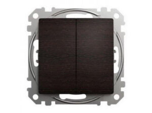 Schneider SDD181108 - ÚJ SEDNA Kettős váltókapcsoló, rugós bekötés, 10AX, (106+6), wenge