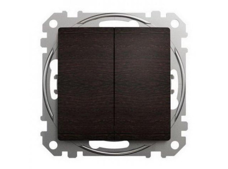 Schneider SDD181108 - ÚJ SEDNA Kettős váltókapcsoló, rugós bekötés, 10AX, (106+6), wenge