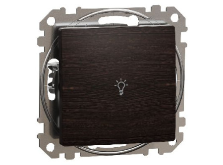 Schneider SDD181132 - ÚJ SEDNA Egypólusú nyomó lámpajellel, rugós bekötés, 10A, wenge