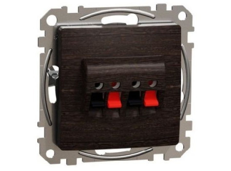 Schneider SDD181411 - ÚJ SEDNA Kettős hangfalcsatlakozó, rugós bekötés, wenge