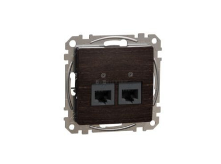 Schneider SDD181452 - ÚJ SEDNA 2xRJ45 Cat5e UTP aljzat, wenge
