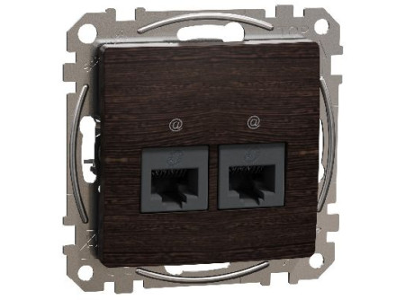 Schneider SDD181462 - ÚJ SEDNA 2xRJ45 Cat6 UTP aljzat, wenge