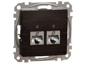 Schneider SDD181462S - ÚJ SEDNA 2xRJ45 Cat6 STP aljzat, wenge