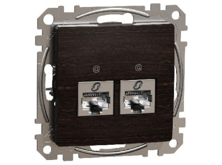 Schneider SDD181462S - ÚJ SEDNA 2xRJ45 Cat6 STP aljzat, wenge
