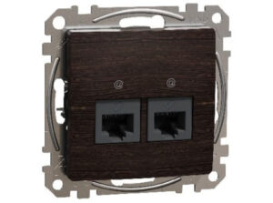 Schneider SDD181467 - ÚJ SEDNA 2xRJ45 Cat6A UTP aljzat, wenge