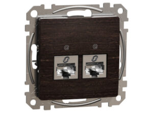 Schneider SDD181467S - ÚJ SEDNA 2xRJ45 Cat6A STP aljzat, wenge
