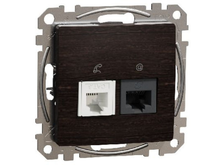 Schneider SDD181468 - ÚJ SEDNA RJ11/RJ45 Cat6 UTP kombinált aljzat, wenge