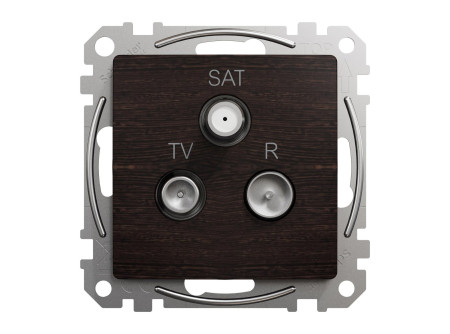 Schneider SDD181481 - ÚJ SEDNA TV/R/SAT aljzat, végzáró, 4 dB, wenge