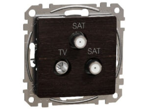 Schneider SDD181481S - ÚJ SEDNA TV/SAT/SAT aljzat, végzáró, 4 dB, wenge