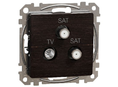 Schneider SDD181481S - ÚJ SEDNA TV/SAT/SAT aljzat, végzáró, 4 dB, wenge