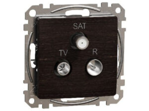 Schneider SDD181484 - ÚJ SEDNA TV/R/SAT aljzat, átmenő, 7 dB, wenge
