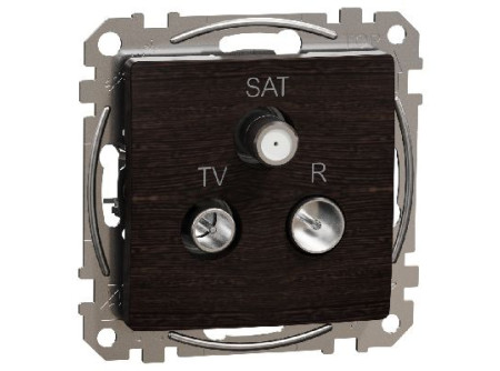 Schneider SDD181484 - ÚJ SEDNA TV/R/SAT aljzat, átmenő, 7 dB, wenge