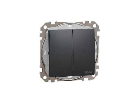Schneider SDD214105 - ÚJ SEDNA Csillárkapcsoló, rugós bekötés, 10AX, IP44, antracit