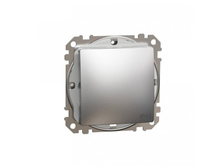 Schneider SDD270101 - ÚJ SEDNA Egypólusú kapcsoló, rugós bekötés, 10AX, IP44, szálcsiszolt ezüst