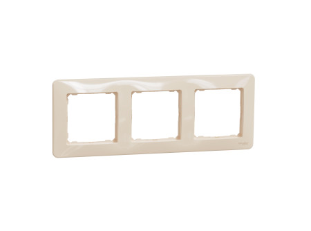 Schneider SDD312803 - SEDNA DESIGN Hármas keret, univerzális, bézs