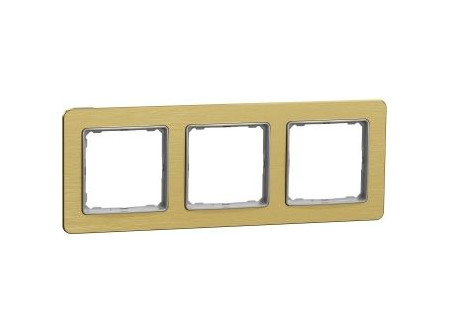 Schneider SDD371803 - SEDNA ELEMENTS Hármas keret, univerzális, szálcsiszolt arany