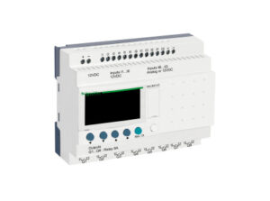 Schneider SR2B201JD - LCD kijelzős, 20 I/O, 8 analóg bemenet, relés, óra, 12VDC