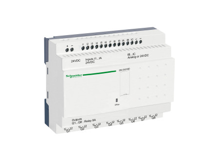 Schneider SR2D201BD - 20 I/O, 2 analóg bemenet, relés, 24VDC