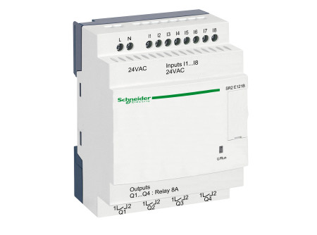 Schneider SR2E121B - 12 I/O, 4 analóg bemenet, relés, 24VAC