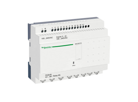 Schneider SR2E201FU - 20 I/O, relés, óra, 230VAC