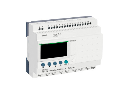 Schneider SR3B261B - 26 I/O, relés, óra, 24VAC