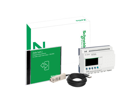 Schneider SR3PACK2FU - Zelio Pack 26I/O,100-240VAC, csat.káb., CD