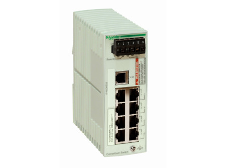 Schneider TCSESB083F2CU0 - ConneXium Basic switch, 6 x TX réz + 2 x FX-MM optika, menedzselhető