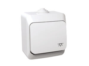 Schneider WDE000513 - CEDAR PLUS Egypólusú nyomó, lámpajellel, IP44, fehér