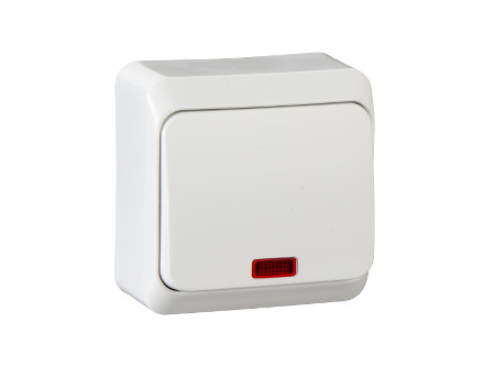 Schneider WDE001014 - PRIMA Egypólusú kapcsoló, jelzőfényes, 10AX, fehér