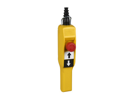 Schneider XACA2053 - 2 nyomógomb+vészgomb, mechanikus retesz, NO+NC érintkezők